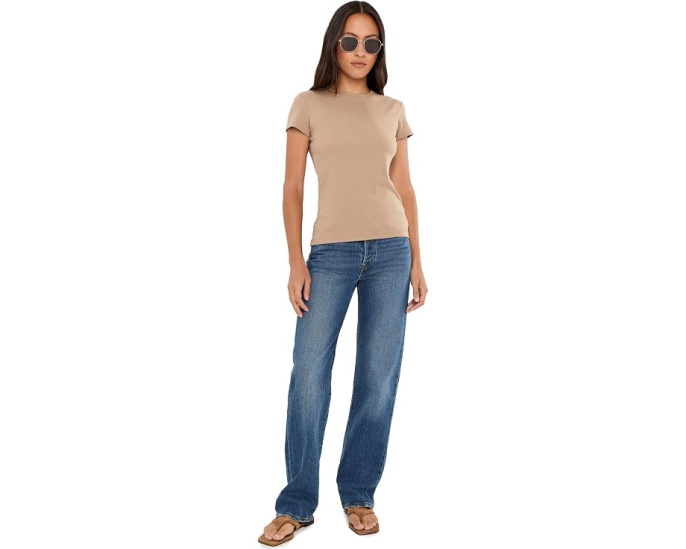 Футболка Petite Stretch Cotton Tee Lauren Ralph Lauren цвета верблюжьей шерсти