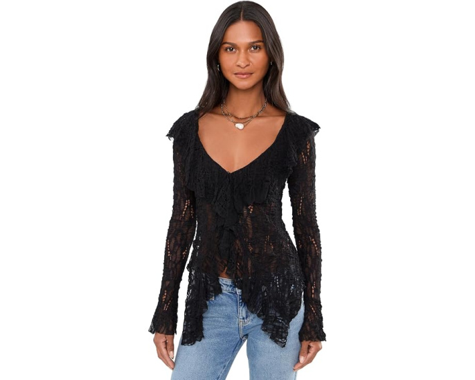 Кардиган Free People Laney с рюшами и вязаным узором