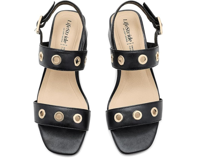 Сандалии LifeStride Clara Slingback с широкими ремешками и металлическими люверсами