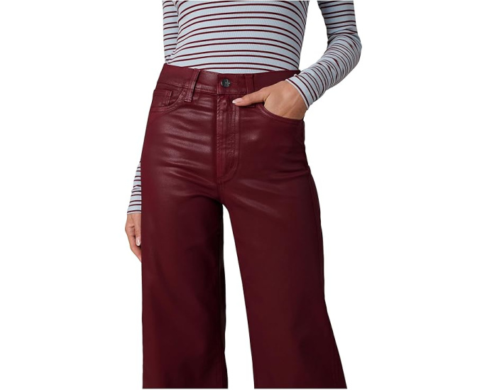 Joe's Jeans The Mia Wide Leg Ankle Coated джинсы с покрытием и длиной до щиколотки