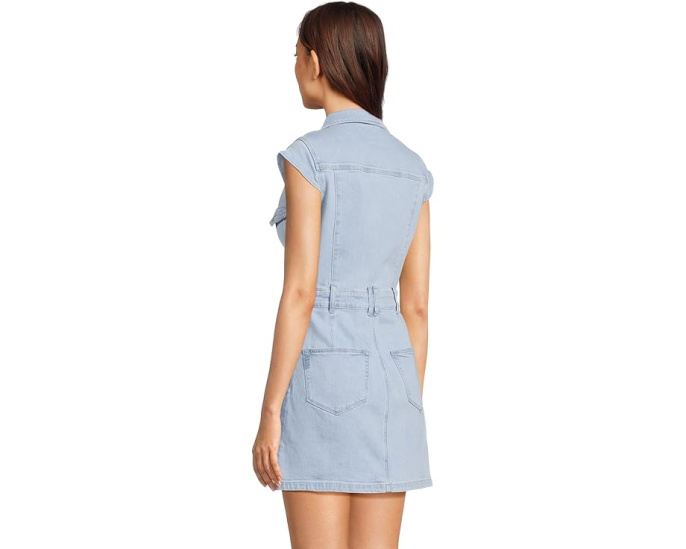 Джинсовое мини-платье Paige Jaxsyn Denim с карманами Jolene в оттенке Talya