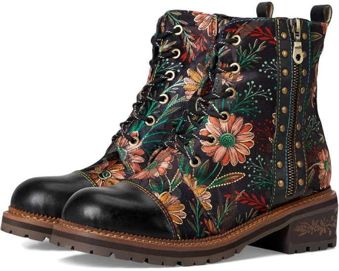 L'Artiste by Spring Step Ботинки Cordea Black Multi с вышивкой