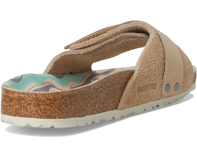 Сандалии Birkenstock Oita Printed Footbed с замшевым верхом и стелькой с принтом
