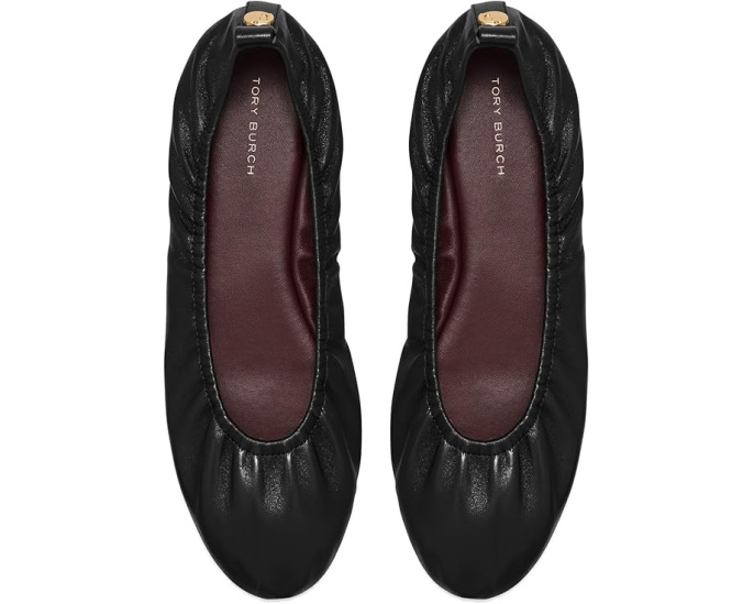 Балетки Tory Burch Eddie Ballet 2.0 с эластичным краем и кожаной стелькой