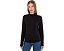 Sheer Cotton Blend Knit Funnel Neck Tee