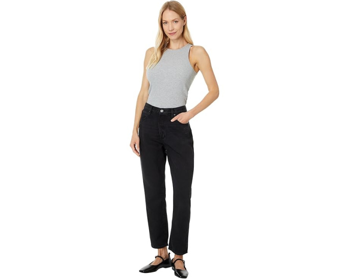 Джинсы Paige Billy Crop с утяжеленной застежкой в Dark Dawn Distressed