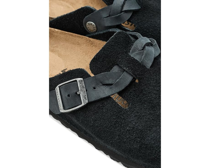 Сабо Birkenstock Boston Braid из замши с регулируемым ремешком