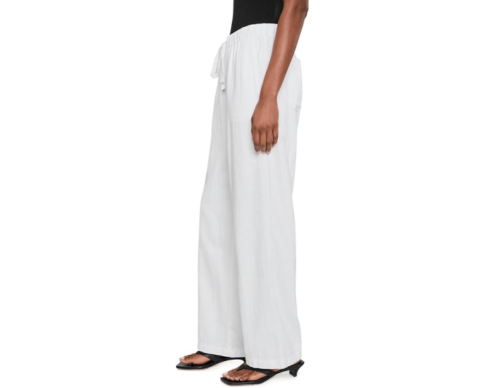 Eileen Fisher прямые брюки Slubby из органического хлопка и льна белые