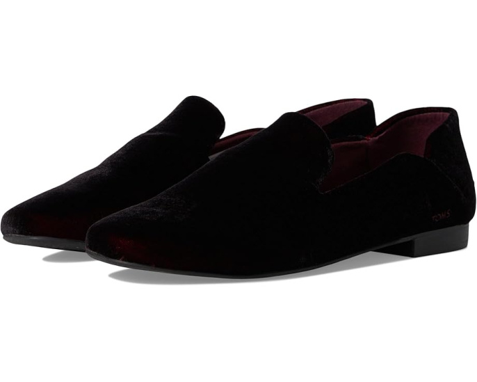 Лоферы TOMS Lara из бархата с квадратным носком