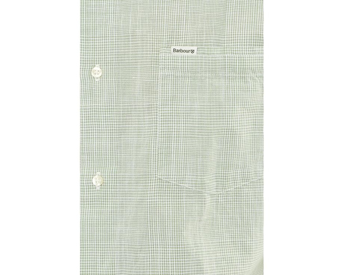 Barbour рубашка Fleming Linen Blend с коротким рукавом и клеткой