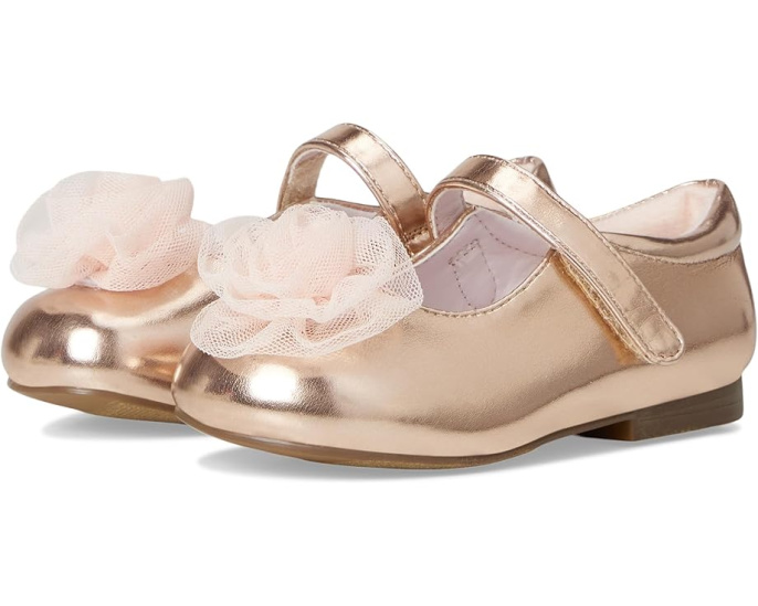 Nina Kids Туфли Bluee для малышей с косым носком и цветочным декором