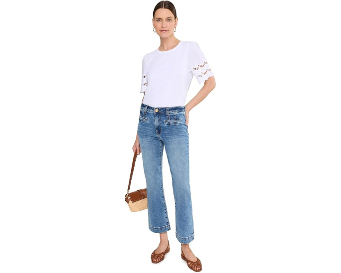 KUT from the Kloth джинсы Kelsey High-Rise Flare с карманами и широким подолом