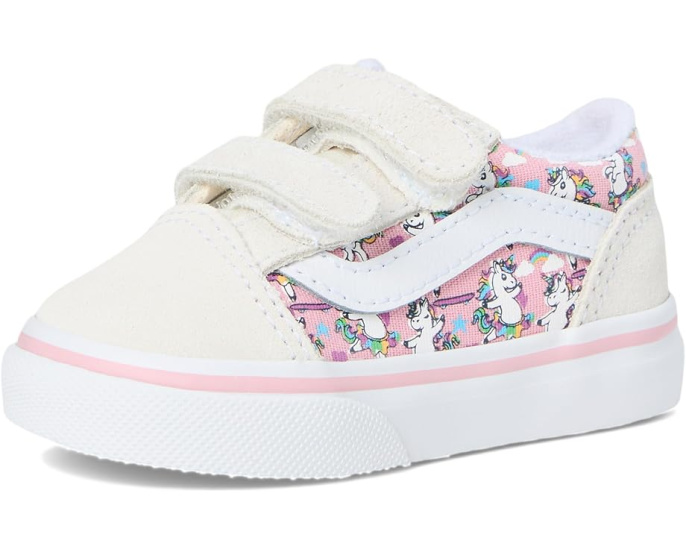 Vans Kids Old Skool V детские кеды с боковой полосой и липучками