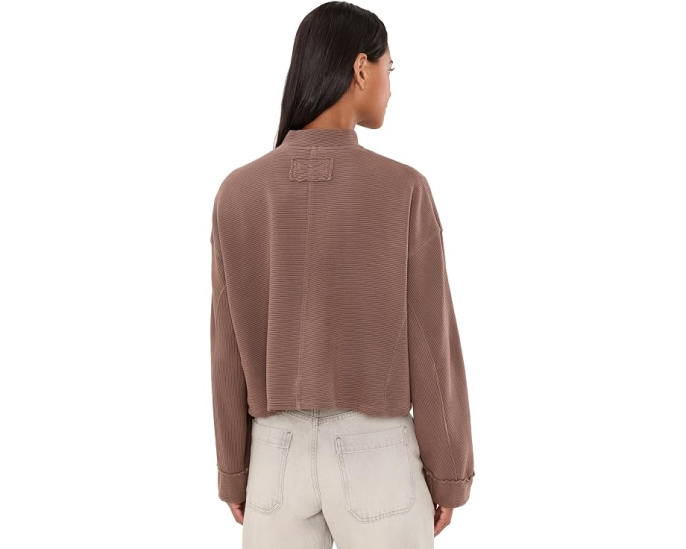 Пуловер Free People We The Free Celeste с четвертью молнии черный