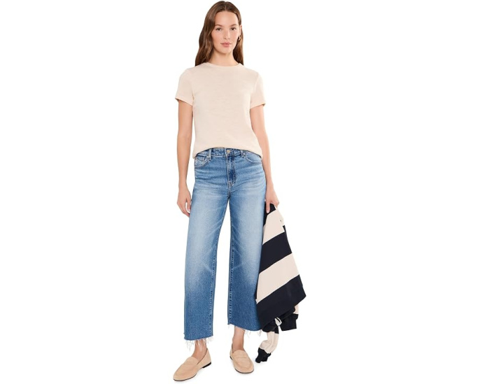 Джинсы AG Jeans Saige с широкими штанинами укороченные