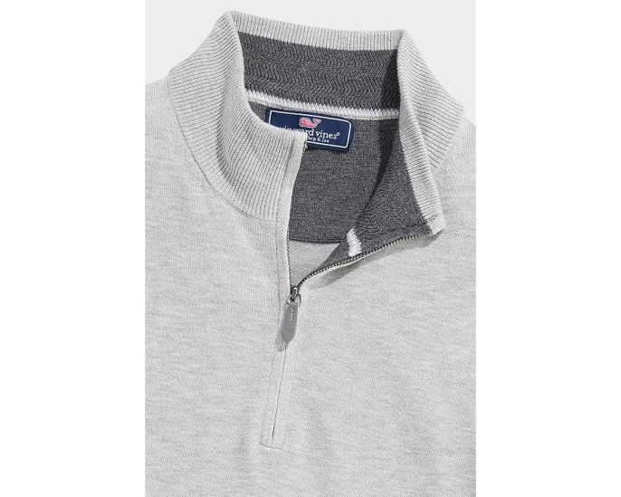 Свитер Boathouse Tipped на четверть молнии из смеси хлопка и шелка Vineyard Vines