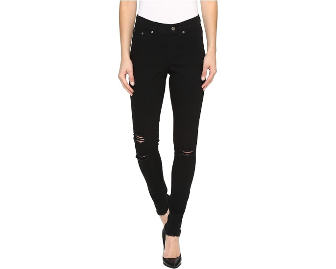 Джинсовые леггинсы HUE Ripped Knee Denim с эффектом потертостей
