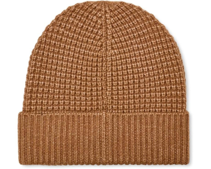 Шапка UGG Waffle Cuff Hat с вафельной вязкой и кожаным логотипом