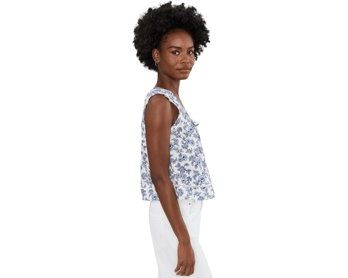 Madewell 60's Cambric топ Leah с круглым вырезом