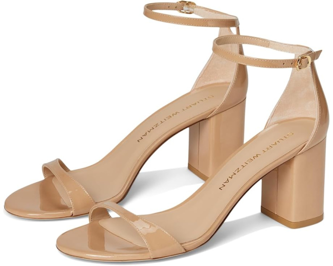 Босоножки Nudist Block 75 на шпильке с ремешком от Stuart Weitzman