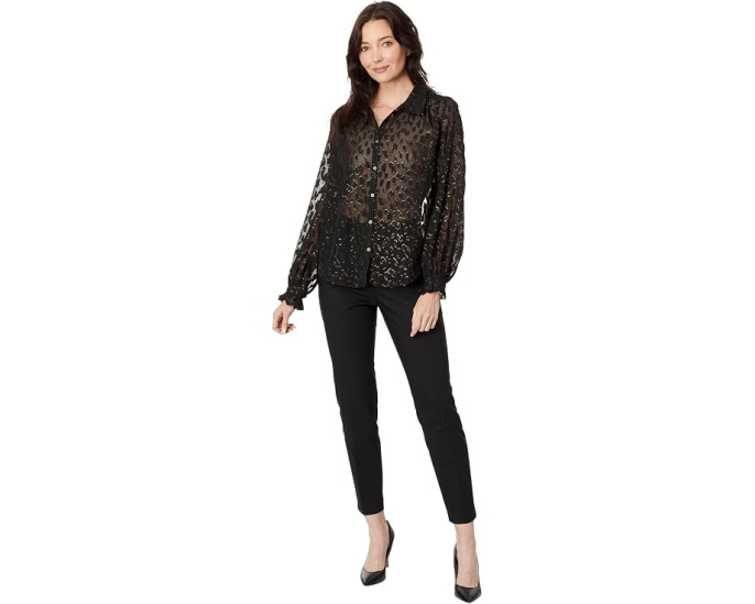 Collared Blouse with Wrist Tie