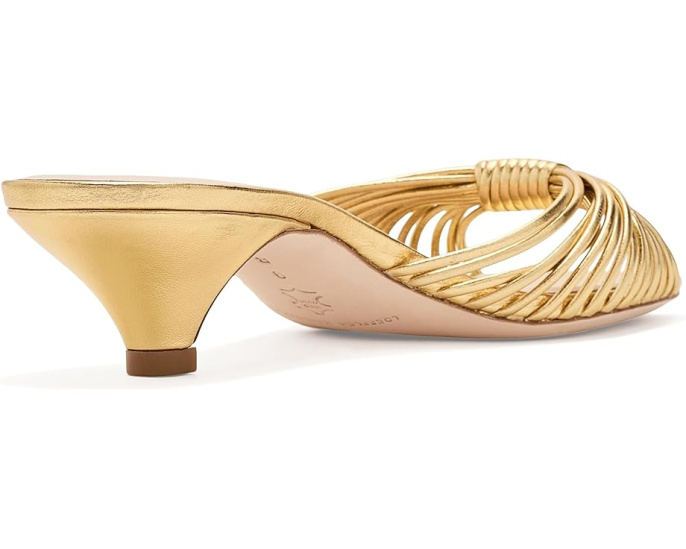 Туфли Loeffler Randall Dixie на каблуке-котенок с золотистой кожей