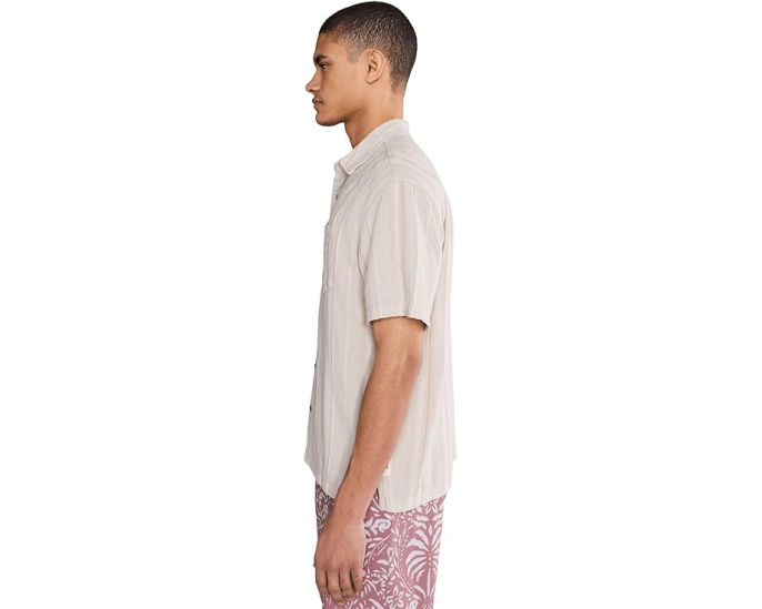 Hurley Oceanside Рубашка с коротким рукавом в полоску и льняной тканью