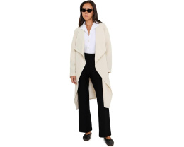 Eileen Fisher Пальто Petite из легкого хлопка с нейлоном и высоким драпированным воротником