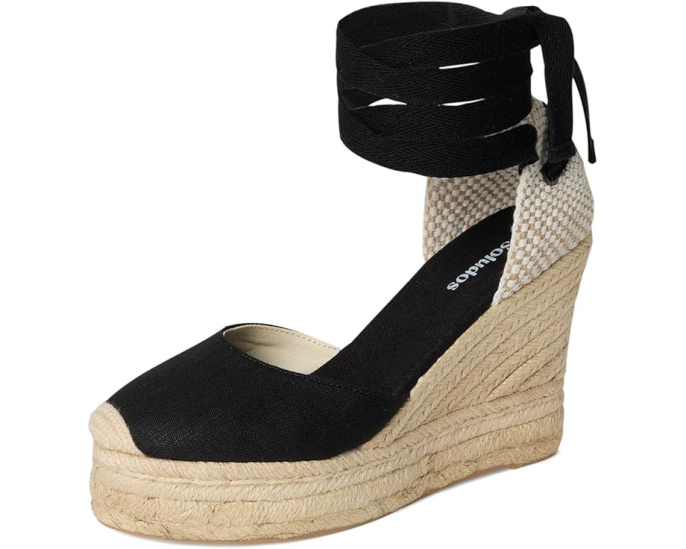 Эспадрильи Soludos на платформе с клиновидным каблуком из натурального джута