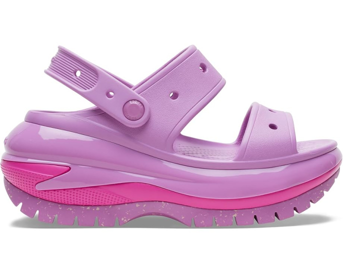 Сандалии Crocs Classic Mega Crush на платформе с двумя ремешками