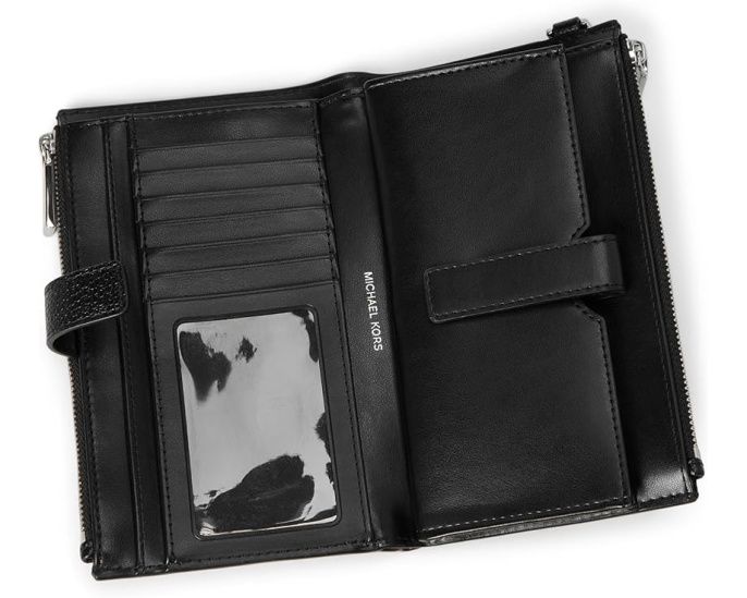 Клатч на запястье MICHAEL Michael Kors Adele Double Zip из зерненой кожи с двумя отделениями