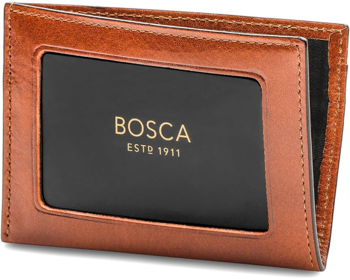 Компактный кошелек Bosca для выходных из состаренной кожи