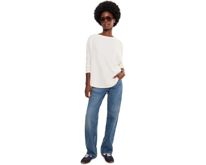 Термофутболка Free People Latte Blues с отделкой из рубчика