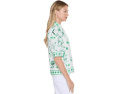 CeCe топ Cotton Sateen Hidden Placket из хлопкового сатина