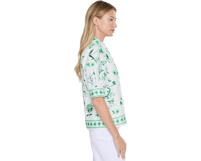 CeCe топ Cotton Sateen Hidden Placket из хлопкового сатина