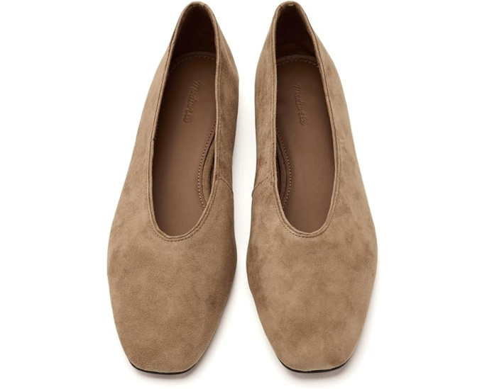 Балетки Madewell Sage с квадратным носком из мягкой замши