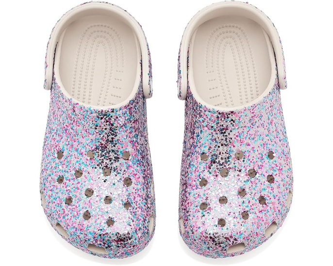 Crocs Classic Glitter Clogs детские блестящие сабо с пайетками