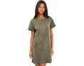 Panneled Shift Mini Dress with Exposed Stitching
