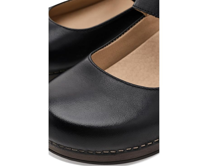 Dansko сабо Bonny Mary Jane из черной кожи с ремешком