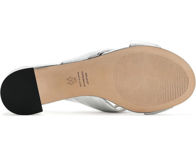 Сланцы Stuart Weitzman Soplaya Block Slide 50 на платформе из кожи