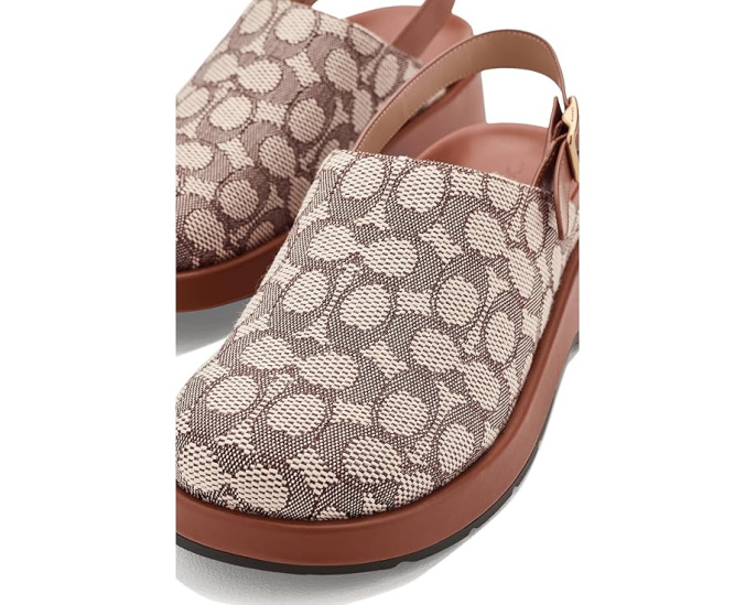 Сабо COACH Sculpted C на платформе с узором Jacquard и регулируемой пряжкой