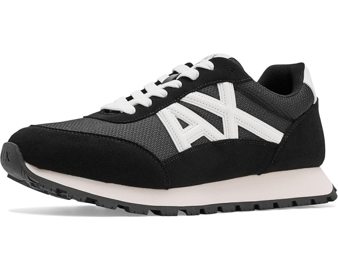 Кроссовки Armani Exchange Drop Sneakers из микрозама и сетки на легкой подошве