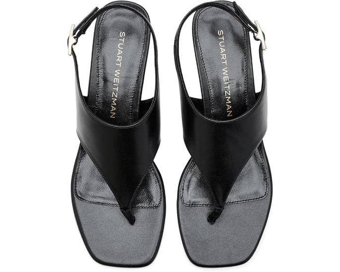 Сандалии Stuart Weitzman Baby Babette Thong на каблуке черные