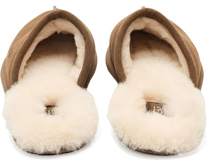 Тапочки UGG Scuff с овчинной подкладкой и гладкой кожей