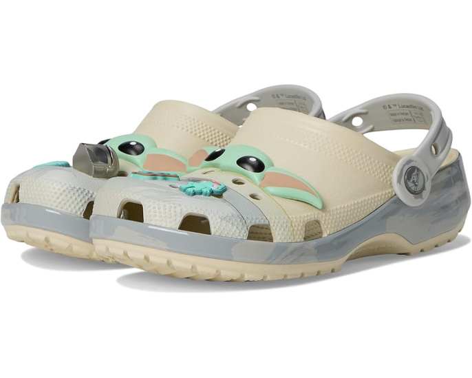 Детские сабо Crocs Classic Star Wars Grogu в стиле граффити
