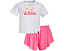 Комплект adidas Kids Heather Tee & Flowy Short Set с принтом и внутренними шортами