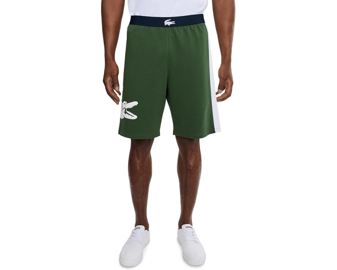Шорты Lacoste для отдыха прямого кроя из флиса с принтом