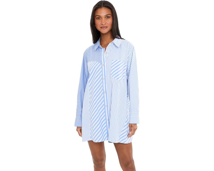 Платье Free People Oxford Club Mini цвета васильковый микс