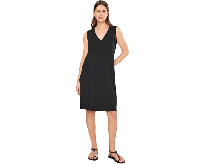 Платье Eileen Fisher Fine Stretch с V-образным вырезом