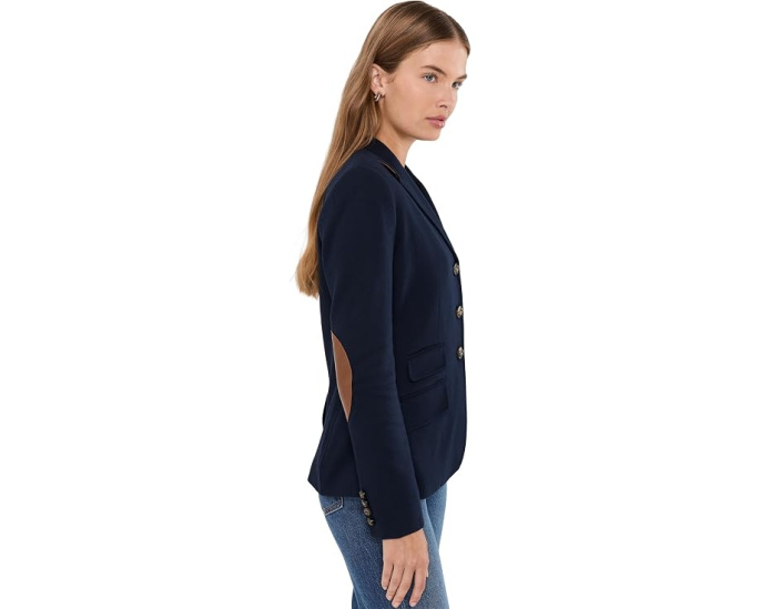 Petite Cotton Herringbone Jacquard Blazer